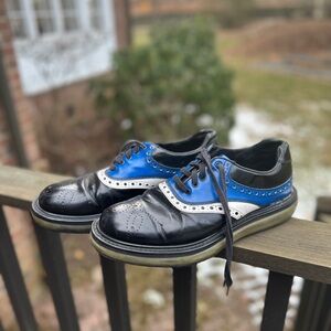 Prada Stylish Black and Blue Wingtip Shoes